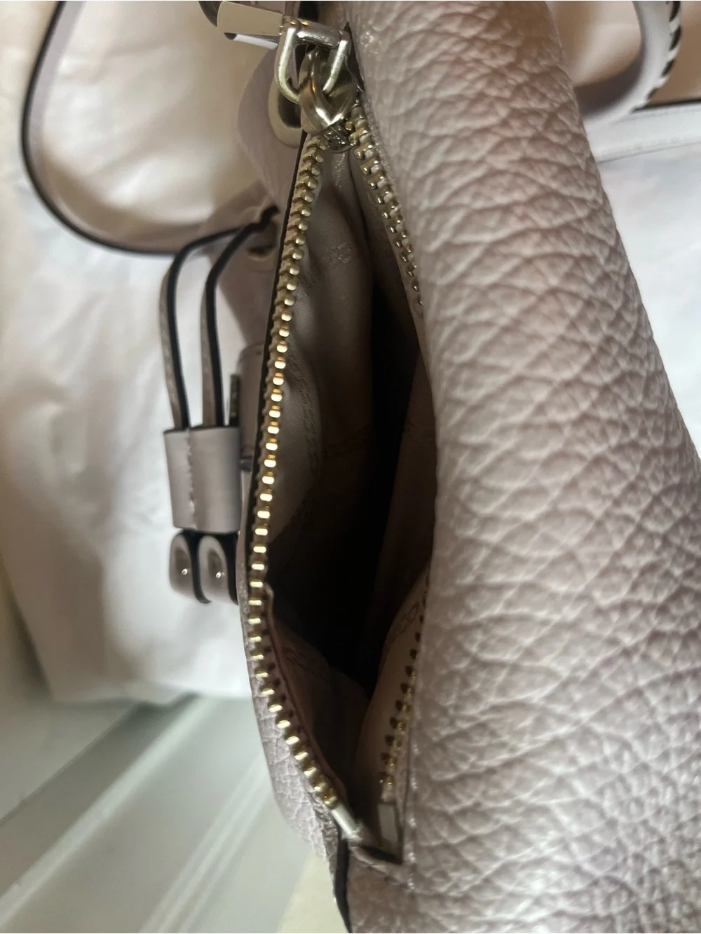 Michael Kors Light Lavender/Lilac Pebbled Leather Backpack Purse